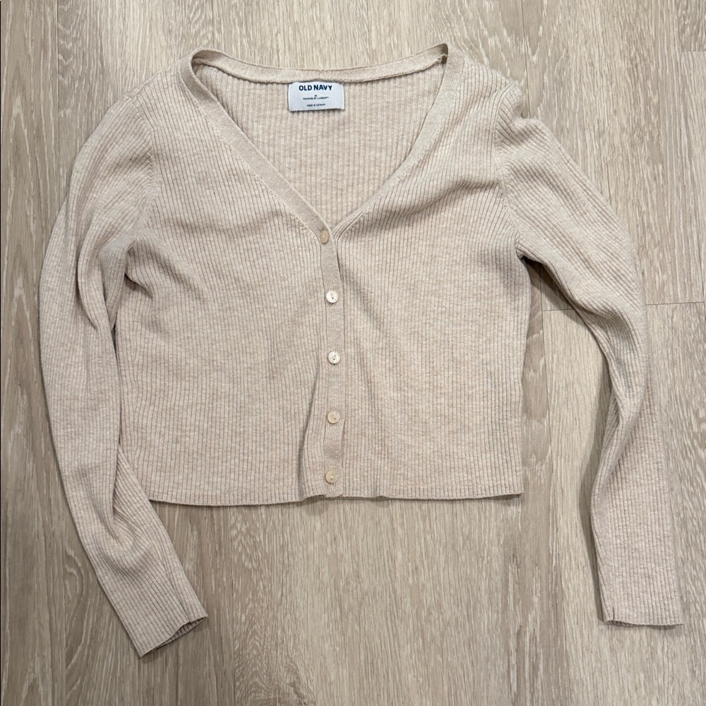 Old Navy Women's oatmeal Cardigan Sweater
